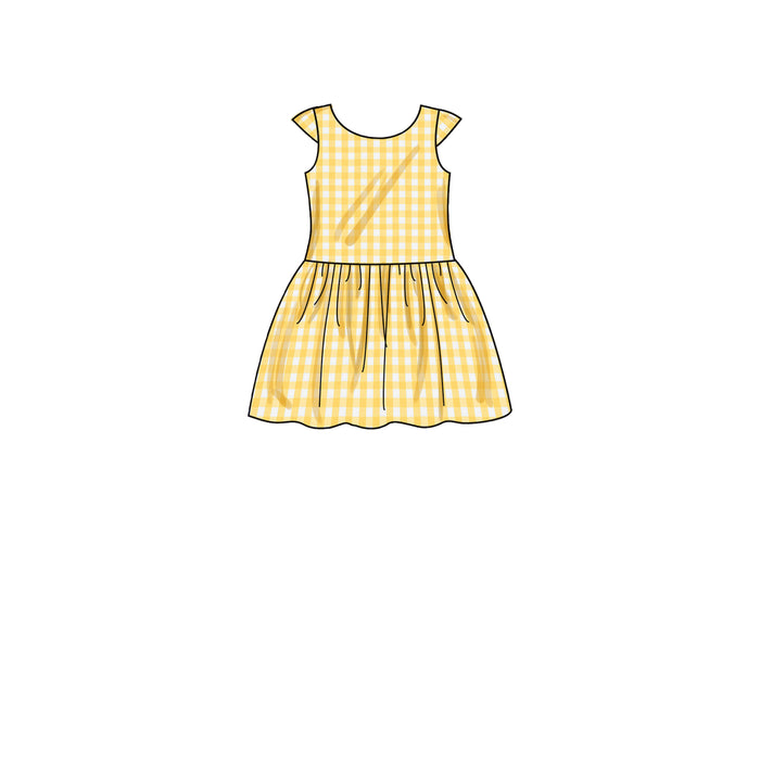 S9320 Children's Gathered Skirt Dresses. Size: 2-8 y