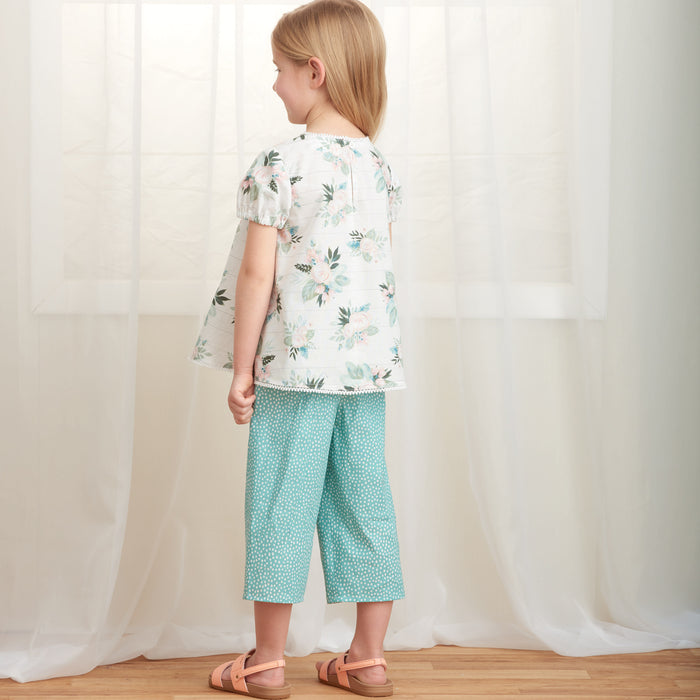 S9321 Children's Tucked Tops, Dresses, Shorts and Pants. Size: 3-8 y