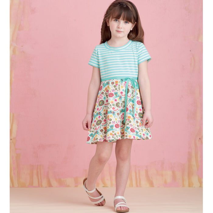 S9322 Children's and Girls' Pullover Dresses. Size: 3-14 y