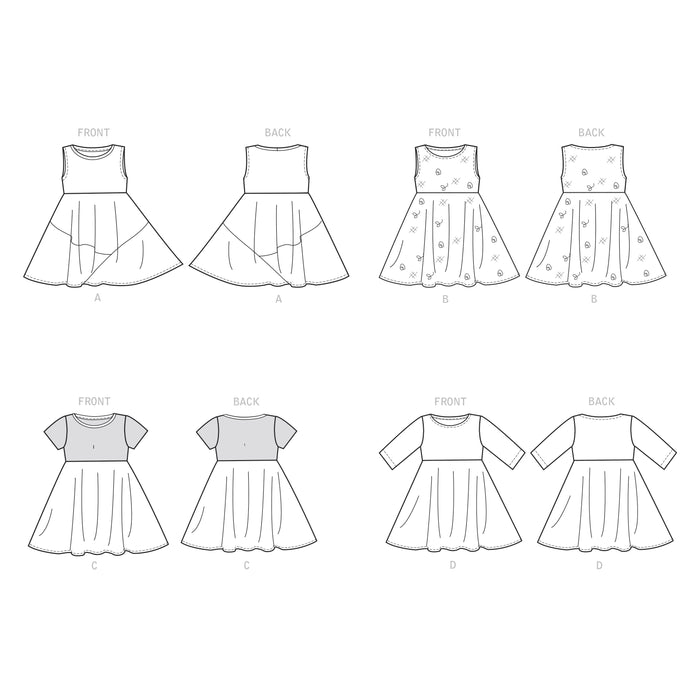 S9322 Children's and Girls' Pullover Dresses. Size: 3-14 y