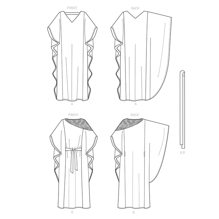 S9323 Misses' Caftans. Size: XS-XL (32-50)