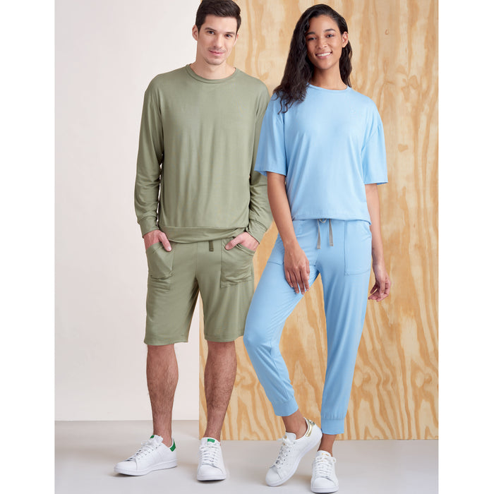S9337 Unisex Knits Only Tops, Pants and Shorts. Size: XS-XL (30-48)