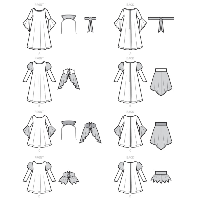 S9348 Children's and Girls' Costumes. Size: 3-14 y