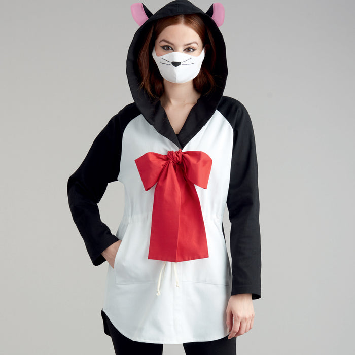 S9354 Misses' Jacket Costume with Masks and Hat. Size: XS-XL (32-50)