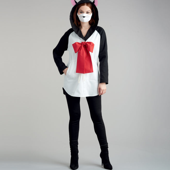 S9354 Misses' Jacket Costume with Masks and Hat. Size: XS-XL (32-50)