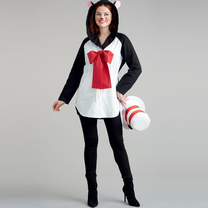 S9354 Misses' Jacket Costume with Masks and Hat. Size: XS-XL (32-50)