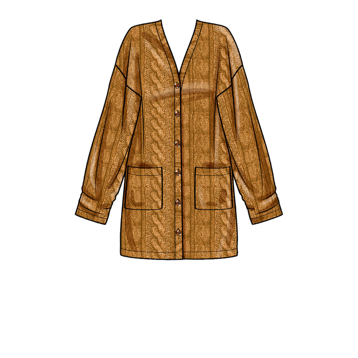 S9373 Misses' Knit Cardigans. Size: XXS-XXL (30-52)