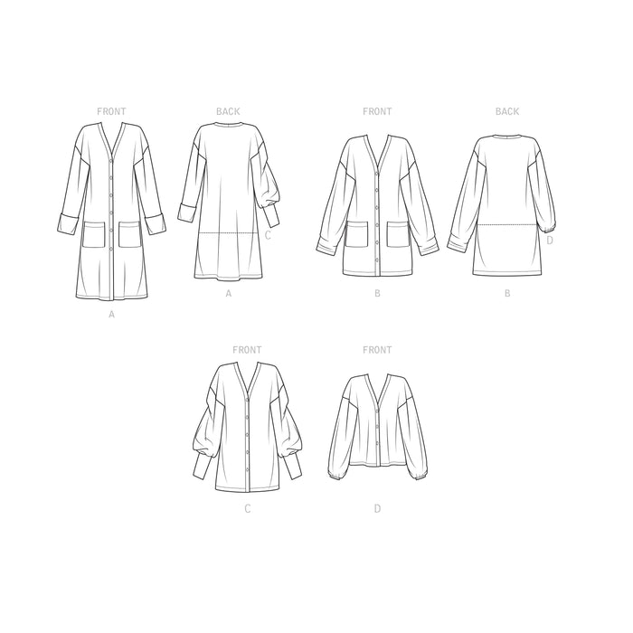 S9373 Misses' Knit Cardigans. Size: XXS-XXL (30-52)