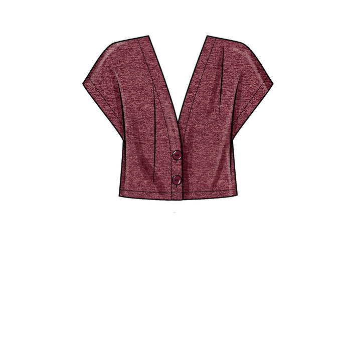 S9374 Misses' Knit Vests. Size: XXS-XXL (30-52)