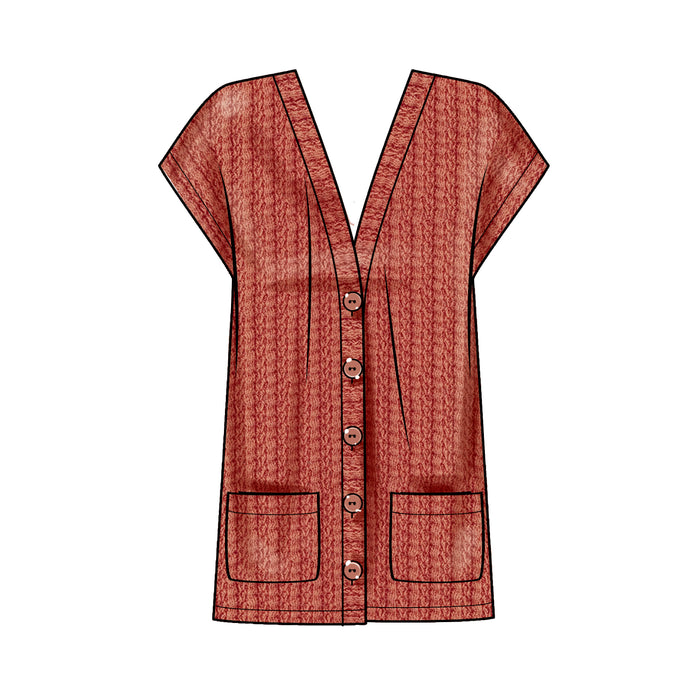 S9374 Misses' Knit Vests. Size: XXS-XXL (30-52)