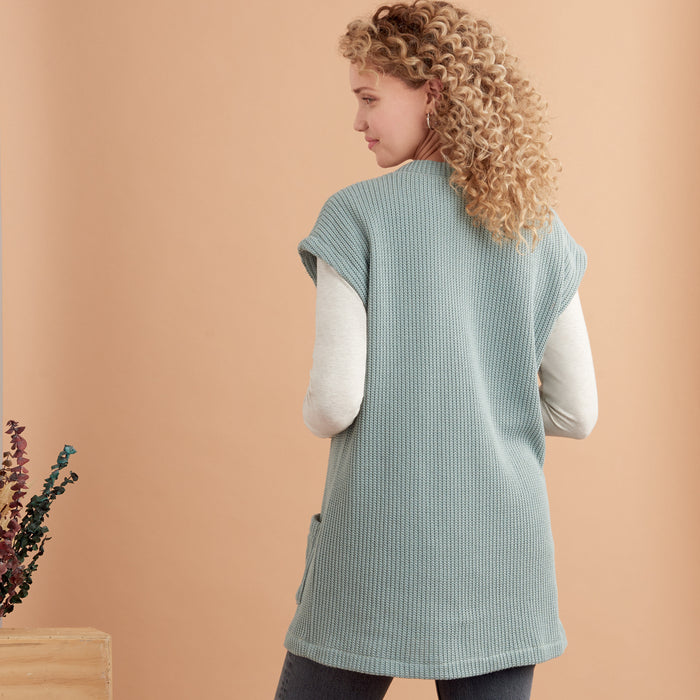S9374 Misses' Knit Vests. Size: XXS-XXL (30-52)