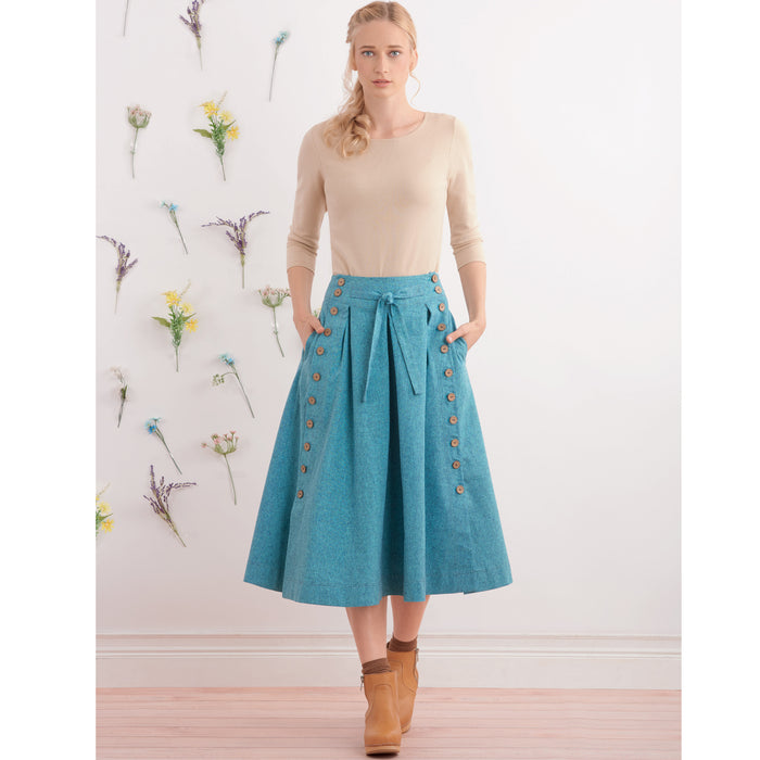 S9377 Misses' Flared Skirts in Two Lengths. Size: 32-50