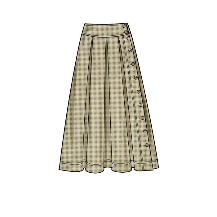 S9377 Misses' Flared Skirts in Two Lengths. Size: 32-50