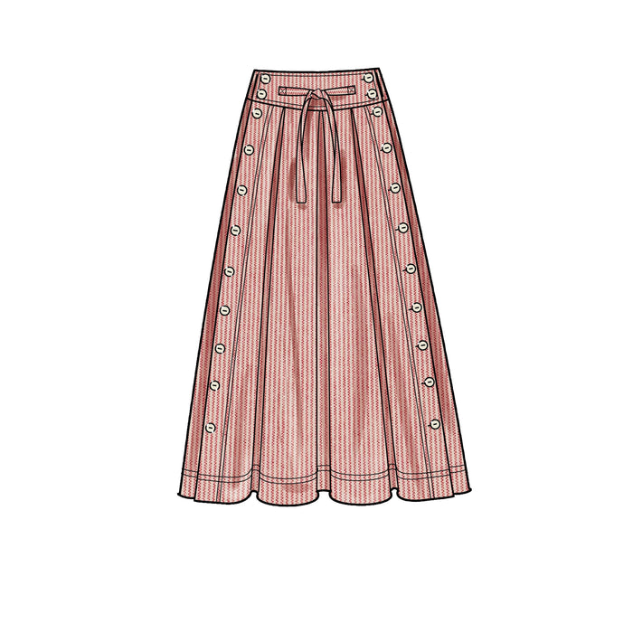 S9377 Misses' Flared Skirts in Two Lengths. Size: 32-50