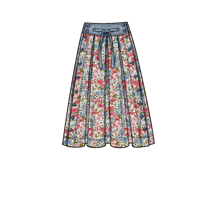 S9377 Misses' Flared Skirts in Two Lengths. Size: 32-50