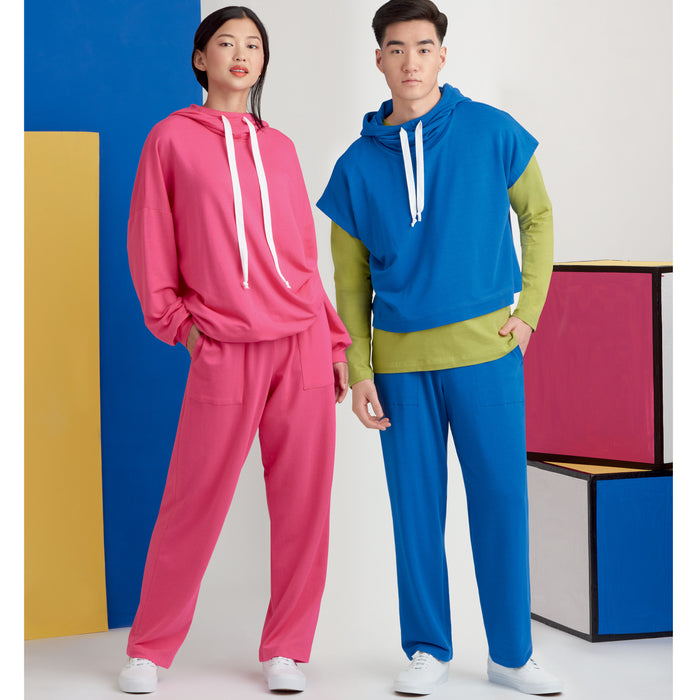 S9379 Unisex Oversized Knit Hoodies, Pants and Tees. Size: XS-XXL (30-52)