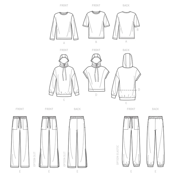 S9379 Unisex Oversized Knit Hoodies, Pants and Tees. Size: XS-XXL (30-52)