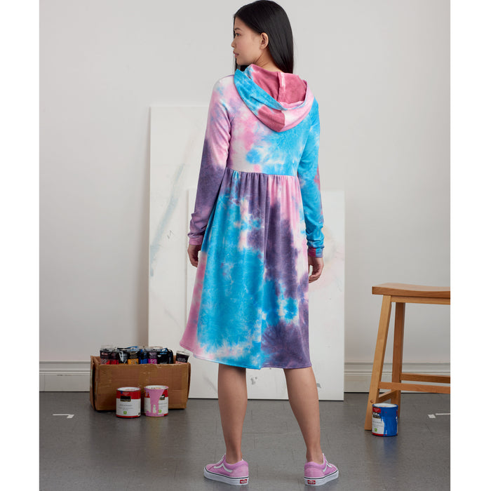 S9380 Misses' Sweatshirt Dresses. Size: XS-XL (32-50)
