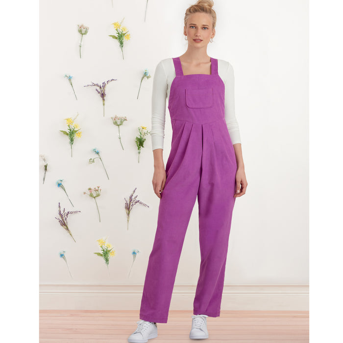 S9382 Misses' Overall with Shaped Raised Waist and Back Ties. Size: 32-50