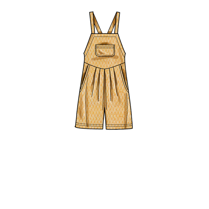 S9382 Misses' Overall with Shaped Raised Waist and Back Ties. Size: 32-50