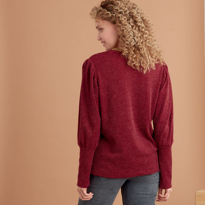 S9385 Misses' Knit Tops with Length and Sleeve Variations. Size: 32-50