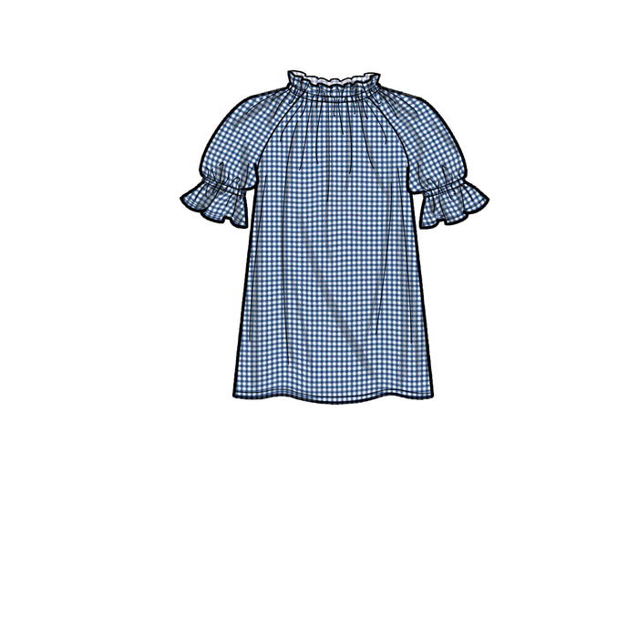 S9393 Children's Dress, Tunic, Top and Pants. Size: 3-8 y