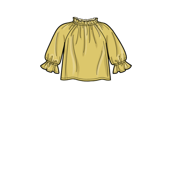 S9393 Children's Dress, Tunic, Top and Pants. Size: 3-8 y