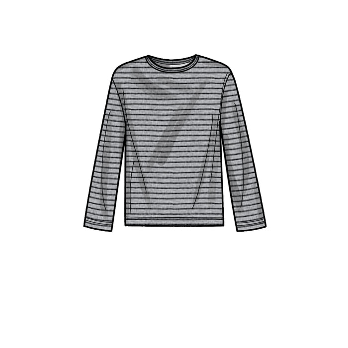 S9394 Boys' and Girls' Oversized Knit Hoodies, Pants and Tops. Size: XS-XL (4-14 y)