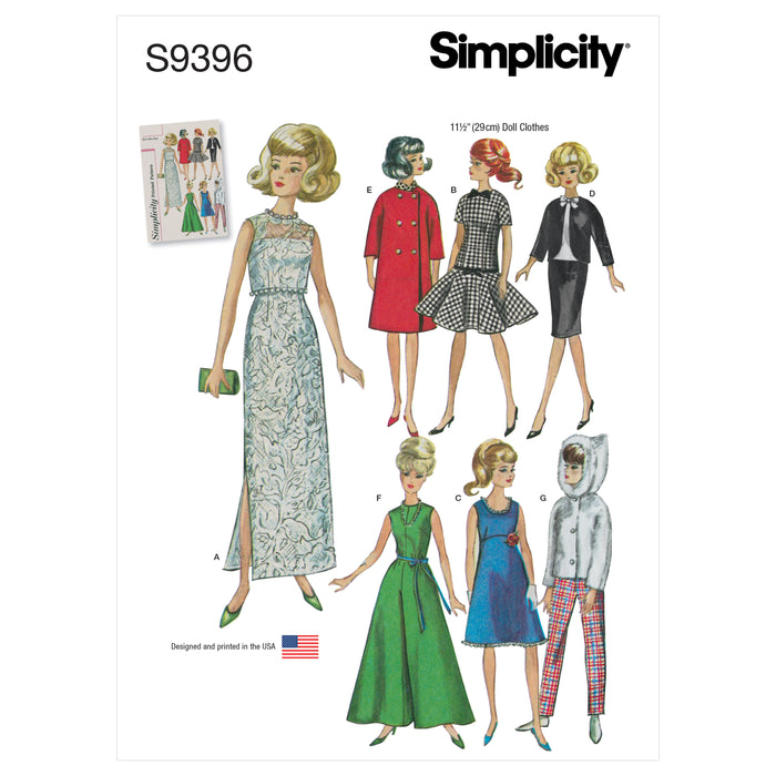 S9396 Vintage Doll Clothes for 11-1/2" Doll