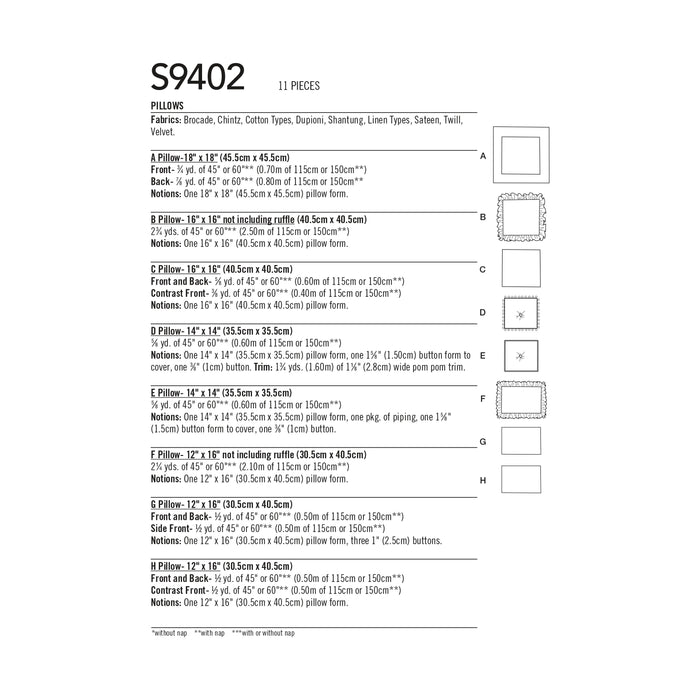 S9402 Easy Pillows