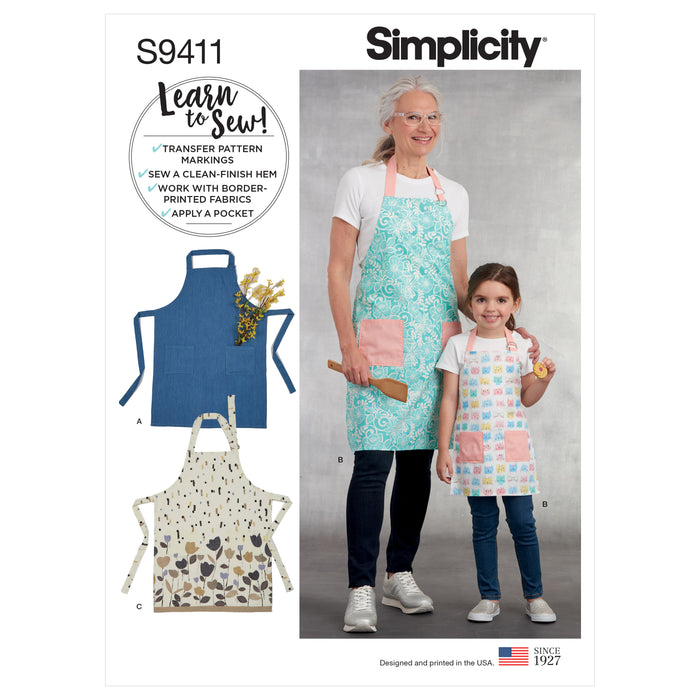 S9411 Children's and Misses' Aprons. Size: S-L/S-L