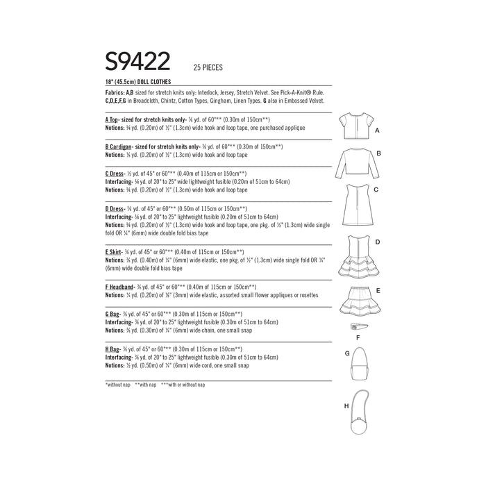 S9422 18" Doll Clothes