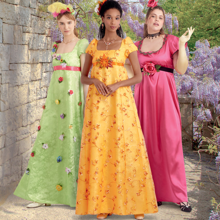 S9434 Misses' and Women's Regency Era Style Dresses. Size: 36-54