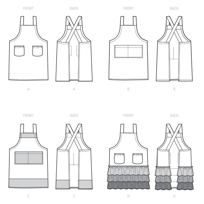S9436 Adults' and Children's Aprons. Size: XS-L/XS-XL