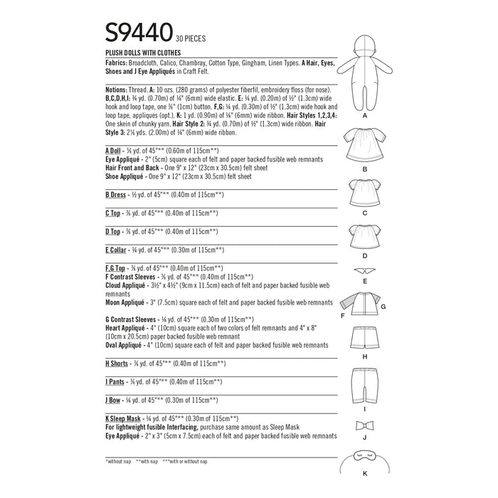 S9440 Plush Dolls with Clothes