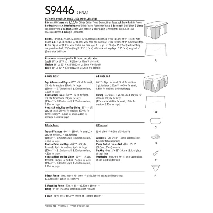 S9446 Pet Crate Covers in Three Sizes and Accessories