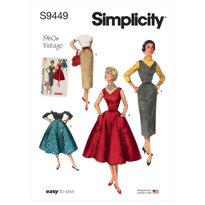 S9449 Misses' Dress, Jumper and Skirts. Size: 32-50