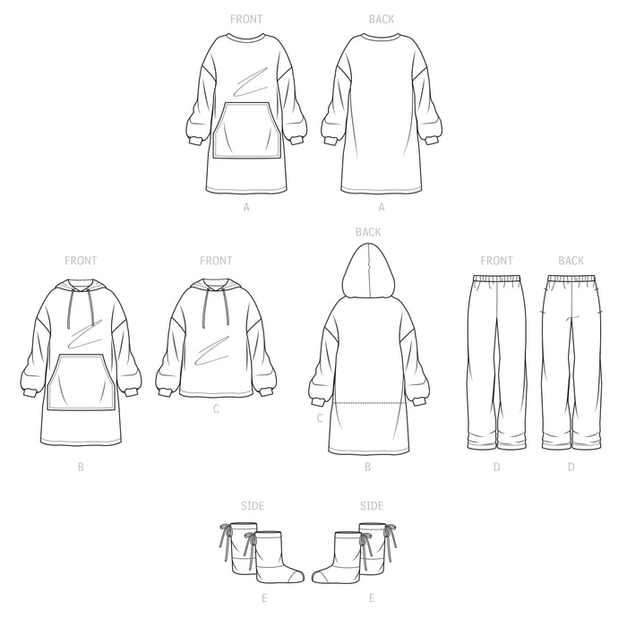 S9456 Unisex Oversized Hoodies, Pants and Booties. Size: XS-XL (30-48)
