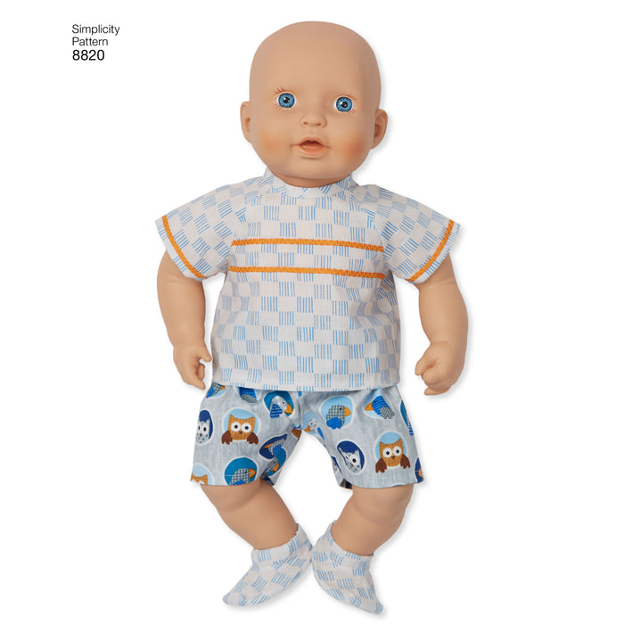 8820 15" Baby Doll Clothes & Accessories. Size: One Size
