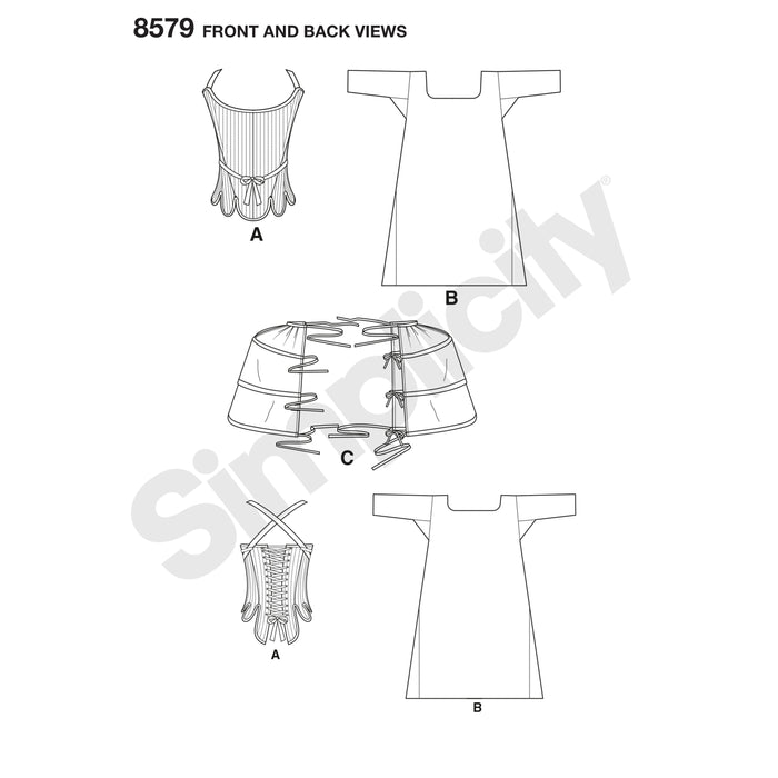 8579 Misses' 18th Century Costume. Size: 30-48
