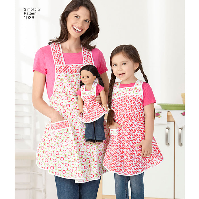 1936 Child's & Misses' Aprons. Size: Kid´s S-L (3-8 y) / Adults S-L (36-46)