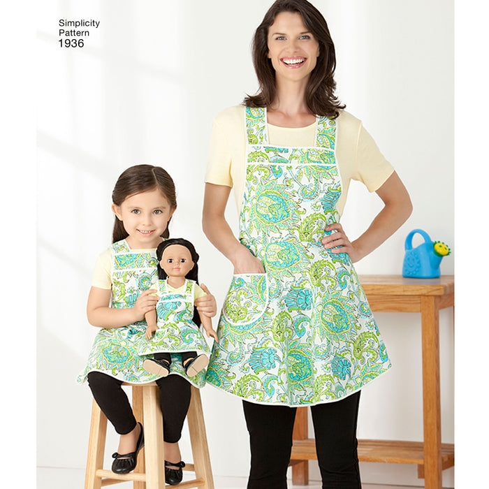 1936 Child's & Misses' Aprons. Size: Kid´s S-L (3-8 y) / Adults S-L (36-46)