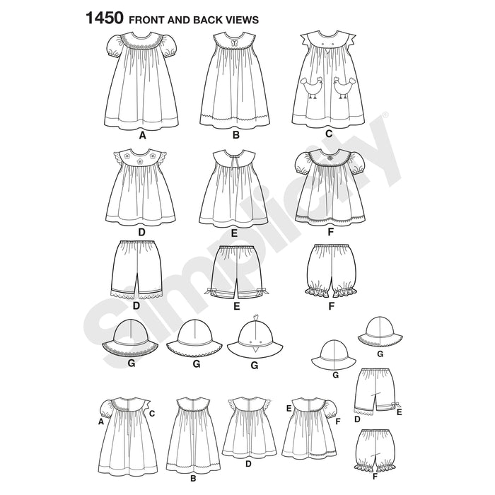 1450 Toddlers' Dress, Top, Panties and Hat. Size: 6 m-4 y