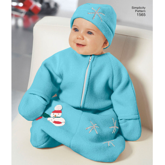 1565 Babies' Bunting, Romper and Hats. Size: XXS-S (0-6 m)