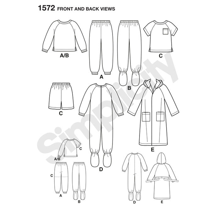 1572 Toddlers' and Child's Loungewear and Robe. Size: 6 m-6 y