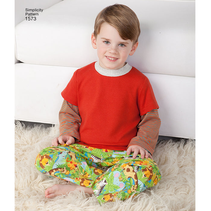 1573 Toddlers' and Child's Loungewear. Size: 6 m-8 y