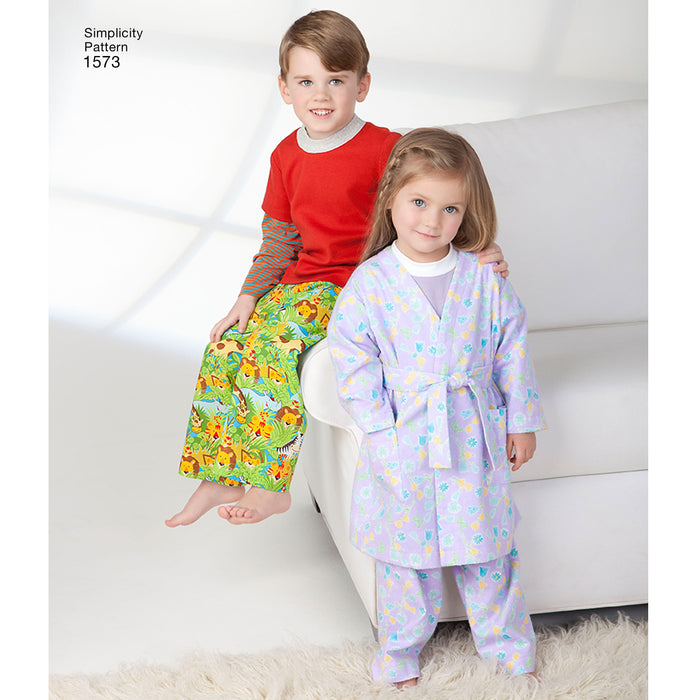 1573 Toddlers' and Child's Loungewear. Size: 6 m-8 y