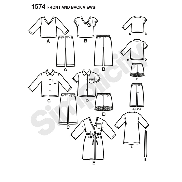 1574 Toddlers' Loungewear. Size: 6 m-4 y