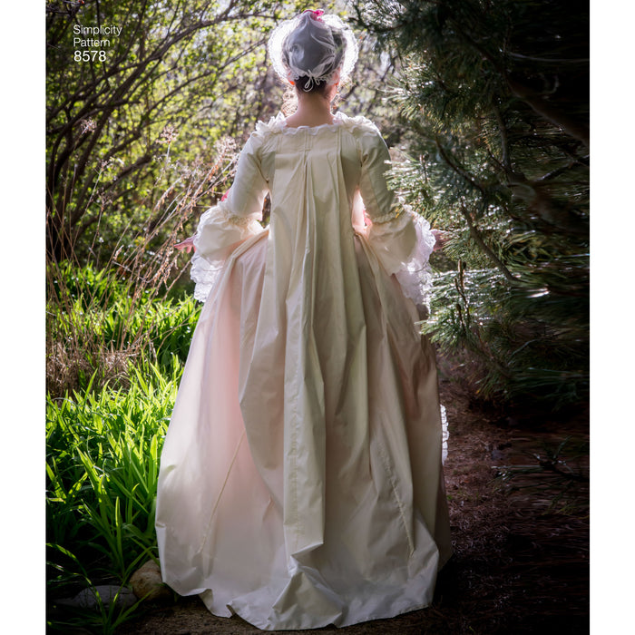 8578 Misses' 18th Century Gown. Size: 30-48