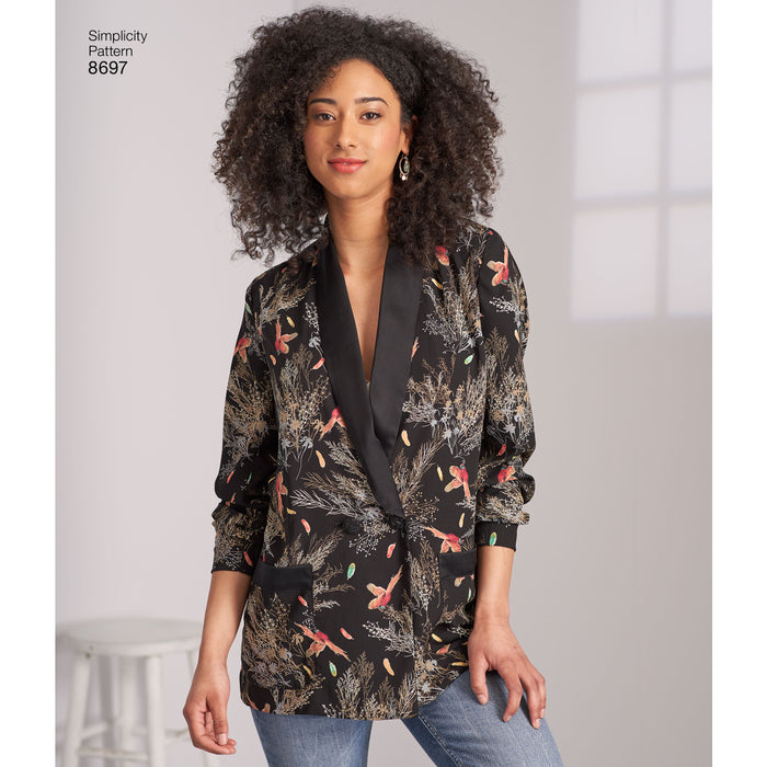 8697 Misses'/Women's Oversized Blazers. Size: 36-54